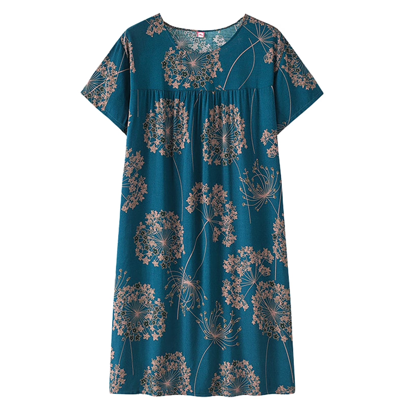 50% off Clear! Womens Tops Summer Cotton Silk Short Sleeved Sleep Dress for Middle Women New Loose Fitting Home Wear Elderly Sleepwear plus Size Dress