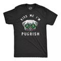 Mens Kiss Me Im Pugrish T Shirt Funny St. Patrick’S Day Pug Green Clover Tee - Crazy Dog Men'S T Shirt for Saint Patrick'S Day