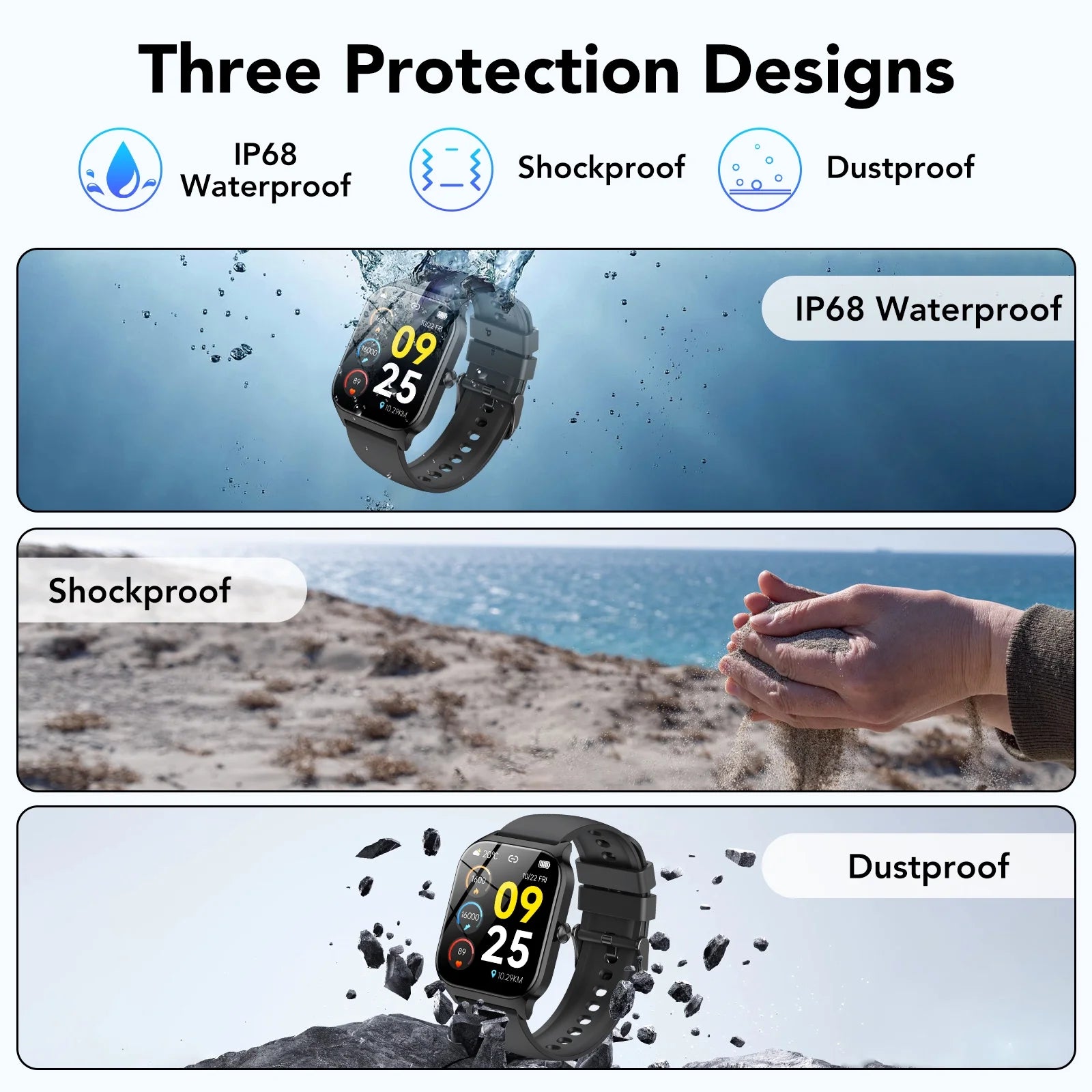 New Smart Watch Fits for Android and Iphone, 1.85 Inch Fitness Tracker, Men Women'S Smartwatch with Answer/Make Calls/Message Reminder/112+ Sports Modes, IP68 Waterproof, for Gift Black