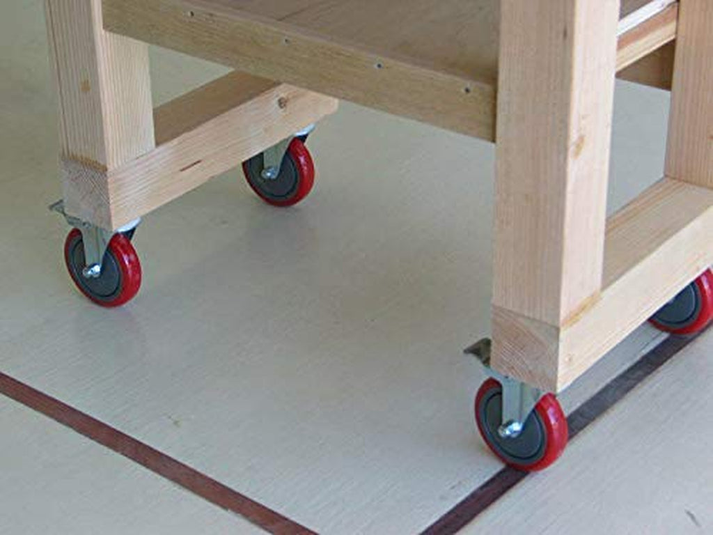 4" Heavy Duty Caster Wheels without Brakes + Screws - up to 1320Lbs - Set of 4 No Floor Marks Silent Castor for Furniture - Rubbered Trolley or Pallet Swivel Wheels - Silver Casters