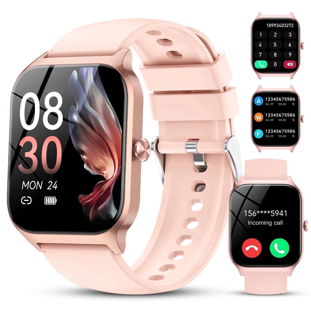 New Smart Watch Fits for Android and Iphone, 1.85 Inch Fitness Tracker, Men Women'S Smartwatch with Answer/Make Calls/Message Reminder/112+ Sports Modes, IP68 Waterproof, for Gift Pink