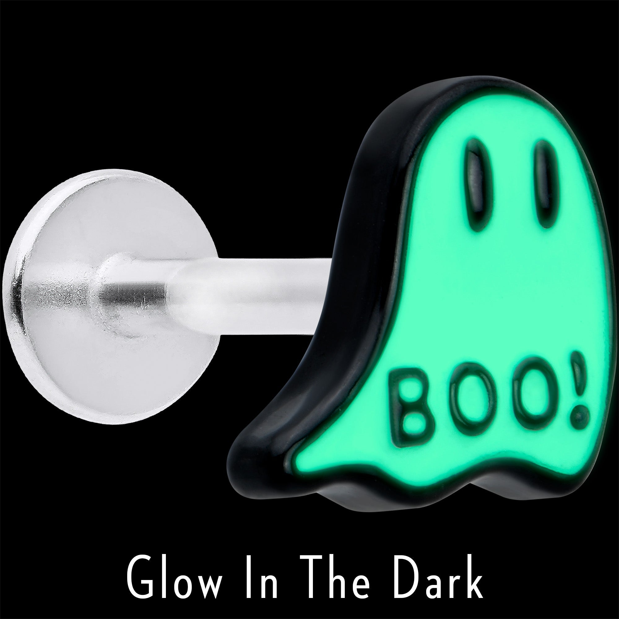 16G 5/16 Halloween Ghost Glow in the Dark Labret Monroe Tragus