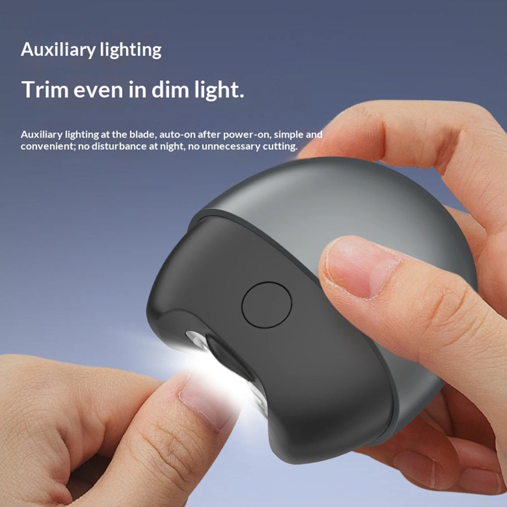 Electric Automatic Nail Clipper with Light and Scraps Storage Multifunctional Nail Trimmer for Children Adults and Elderly