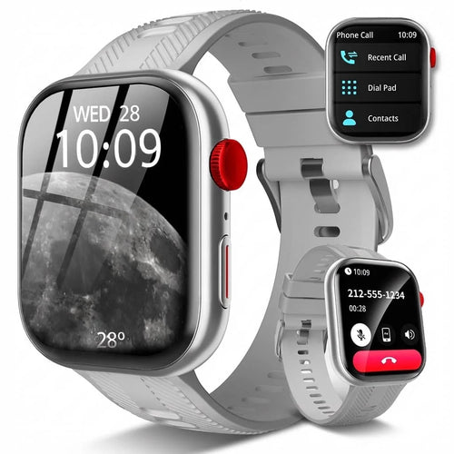 2.01 Inch Smart Watch for Android and Iphone, Smartwatch for Women Men with 120+ Sports Modes, Fitness Trackers with Bluetooth Call / IP68 Waterproof, Best Gift, White