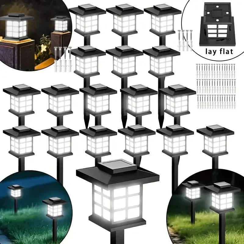 6-Pack: Solar Outdoor Path Lights Warm Light LED, 600mA, Waterproof