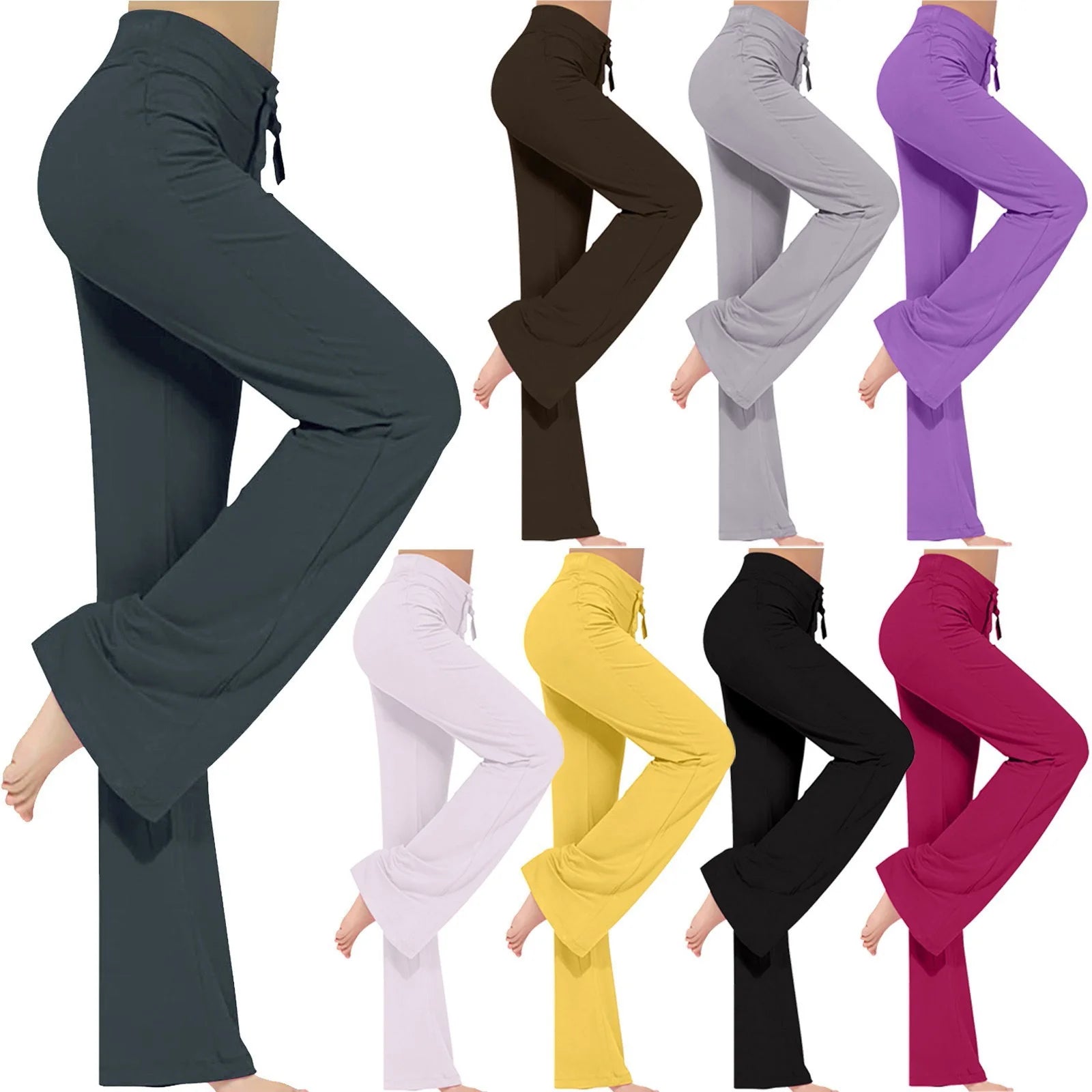 up to 50% off plus Size Yoga Pants Women Loose High Waist Wide Leg Workout Out Leggings Casual Trousers