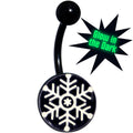 Black Glow in the Dark Holiday Snowflake Belly Ring by Onyx O