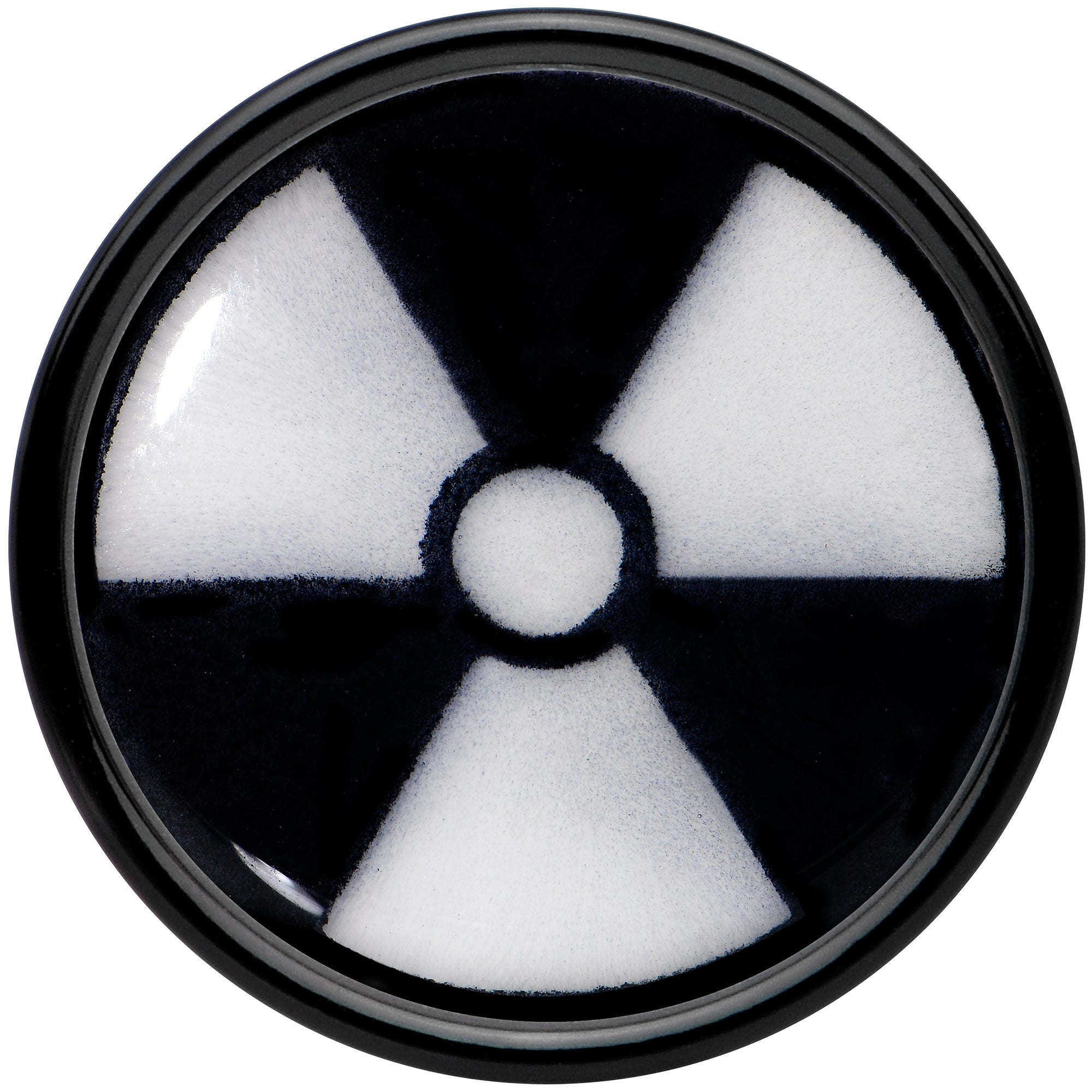 Black Acrylic Radioactive Glow in the Dark Double Flare Plug Set by Onyx O