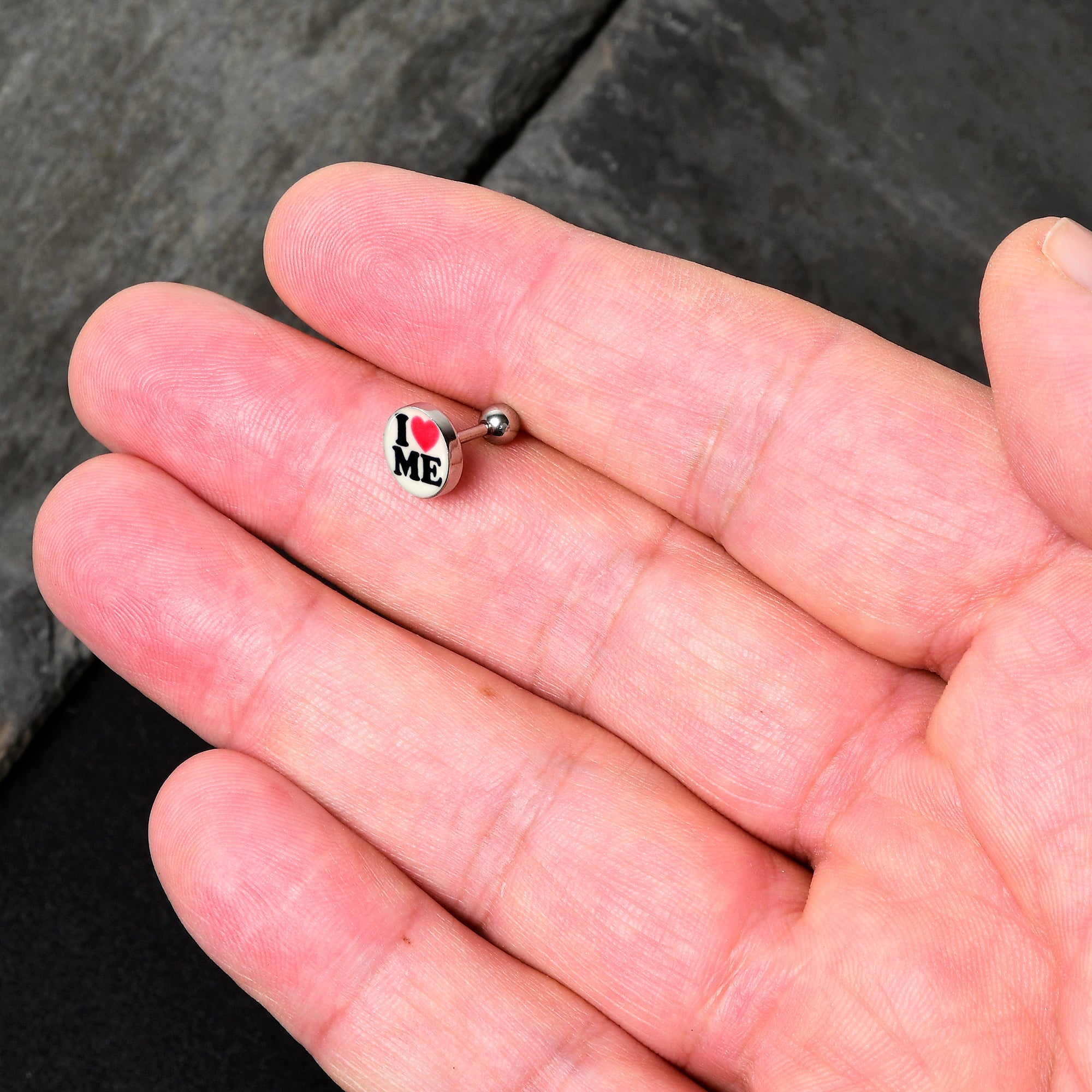 16G 1/4 Glow in the Dark I Love Me Cartilage Tragus Earring