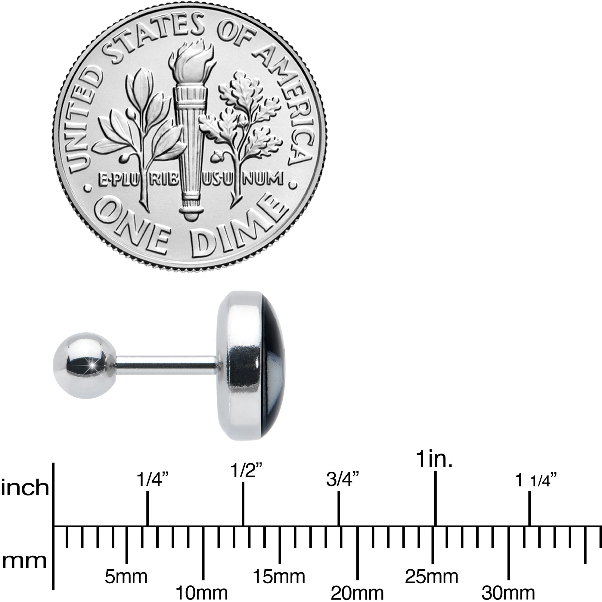 16G Glow in the Dark Radioactive Tragus Cartilage Earring by Onyx O