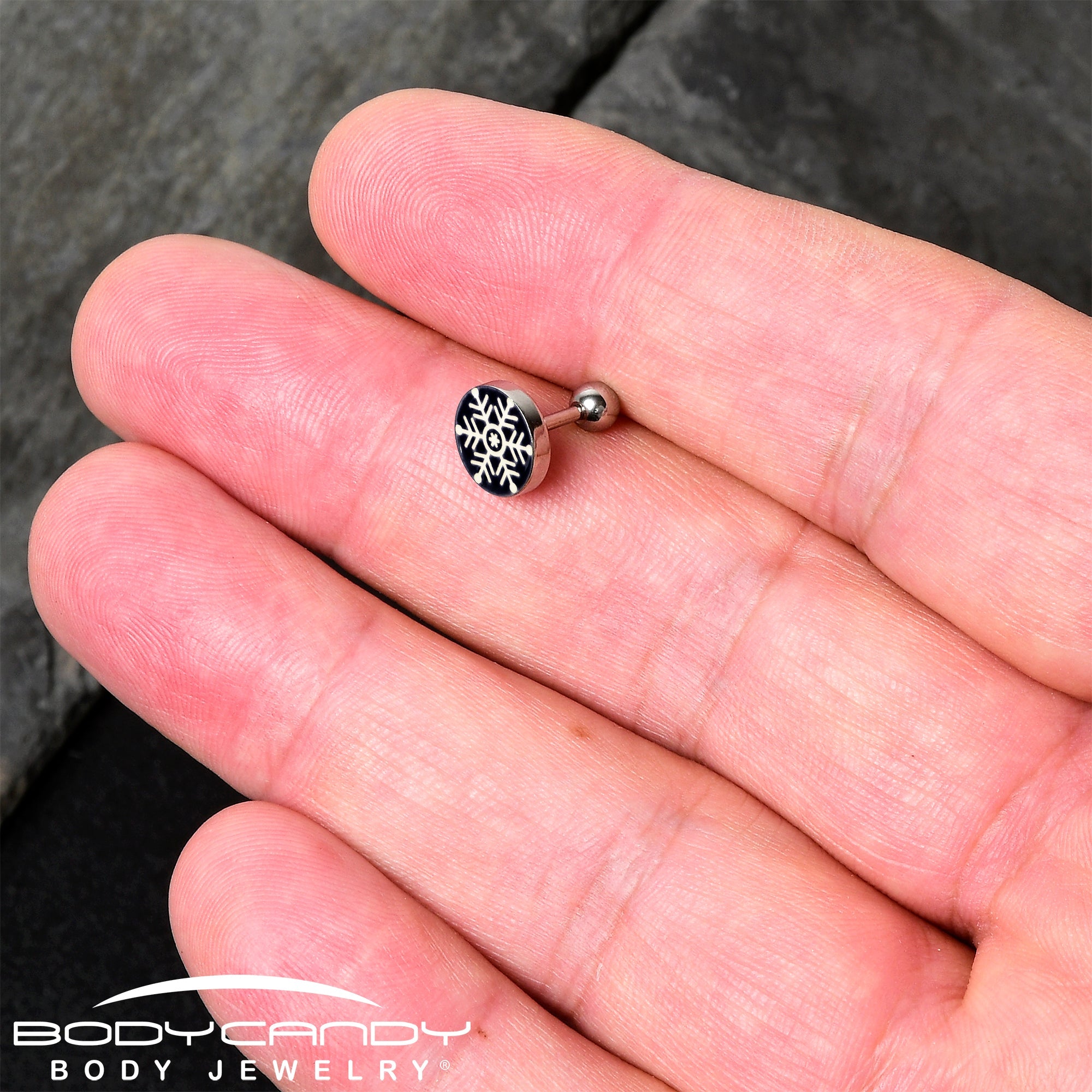 Glow in the Dark Holiday Snowflake Tragus Cartilage Earring by Onyx O