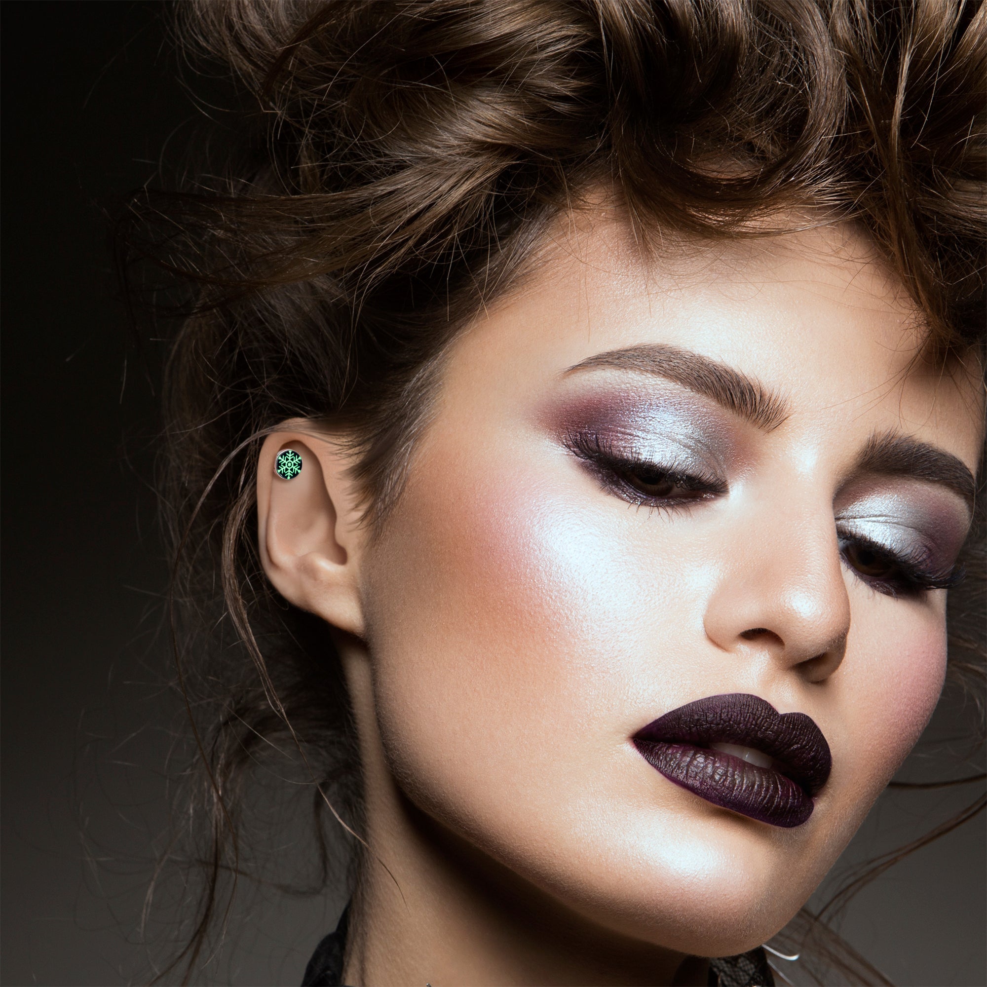 Glow in the Dark Holiday Snowflake Tragus Cartilage Earring by Onyx O