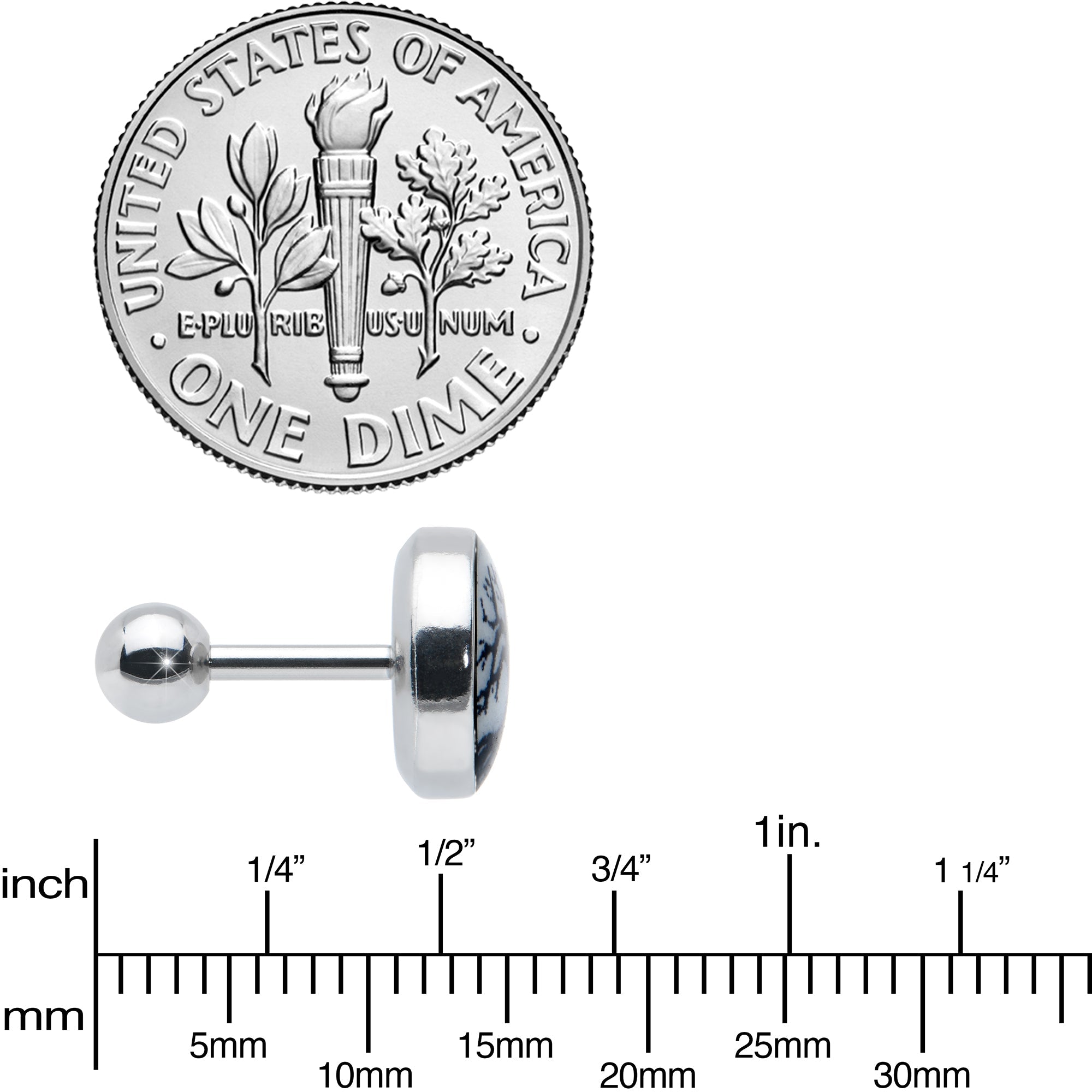 16G Glow in the Dark Tree of Life Tragus Cartilage Earring by Onyx O