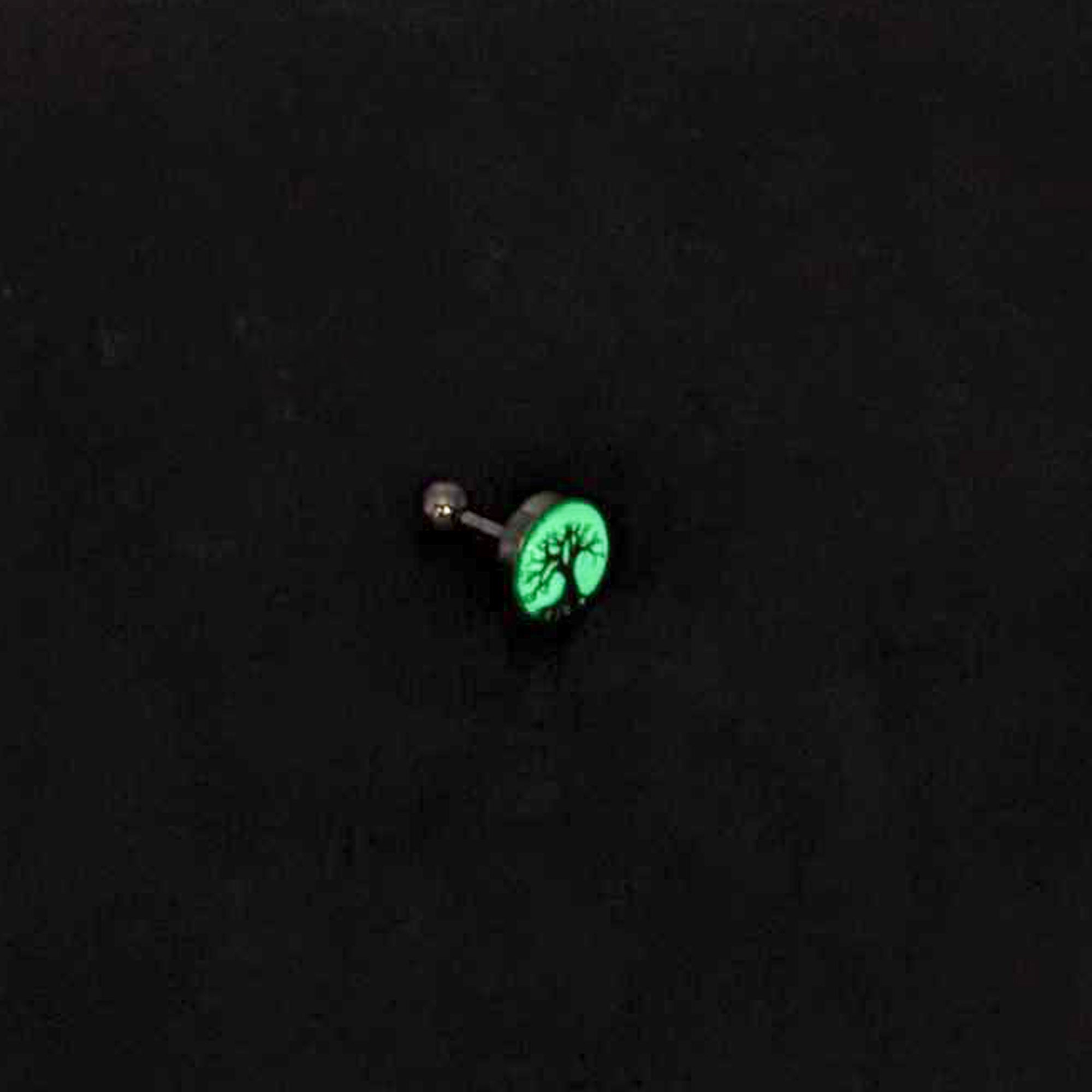 16G Glow in the Dark Tree of Life Tragus Cartilage Earring by Onyx O