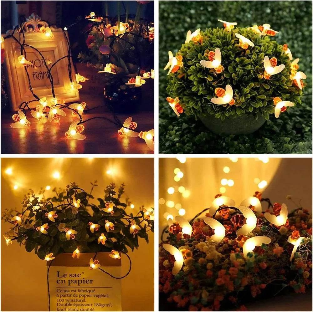 Cute Bee Solar String Lights