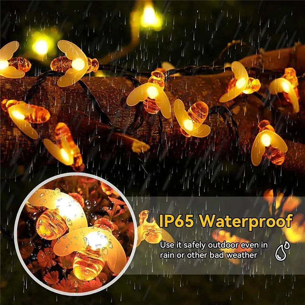 Cute Bee Solar String Lights