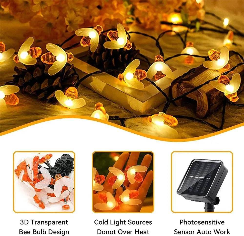 Cute Bee Solar String Lights