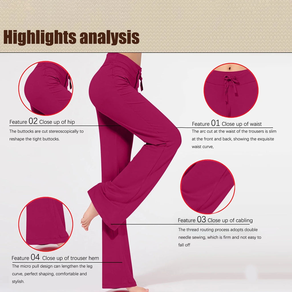 up to 50% off plus Size Yoga Pants Women Loose High Waist Wide Leg Workout Out Leggings Casual Trousers
