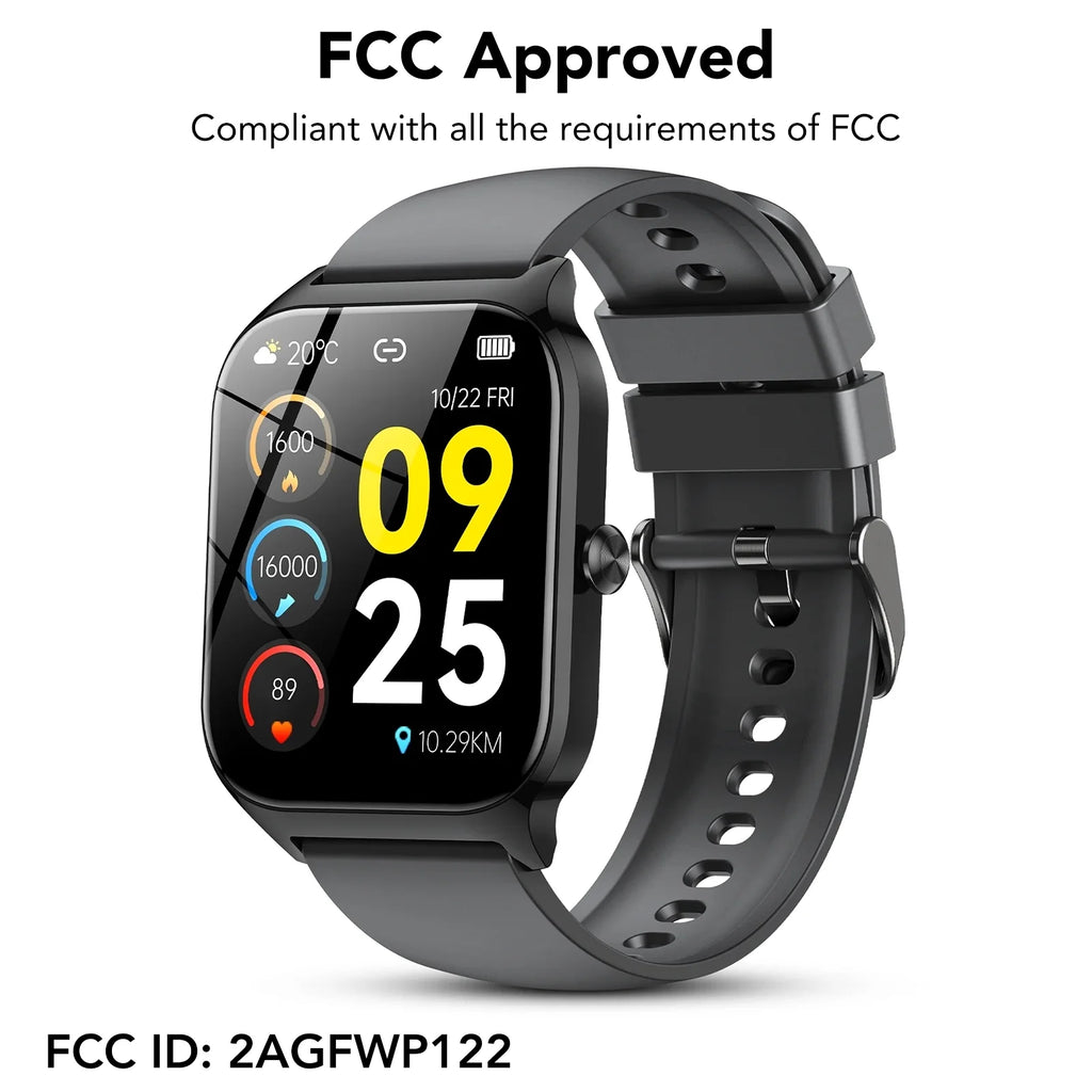 New Smart Watch Fits for Android and Iphone, 1.85 Inch Fitness Tracker, Men Women'S Smartwatch with Answer/Make Calls/Message Reminder/112+ Sports Modes, IP68 Waterproof, for Gift Black