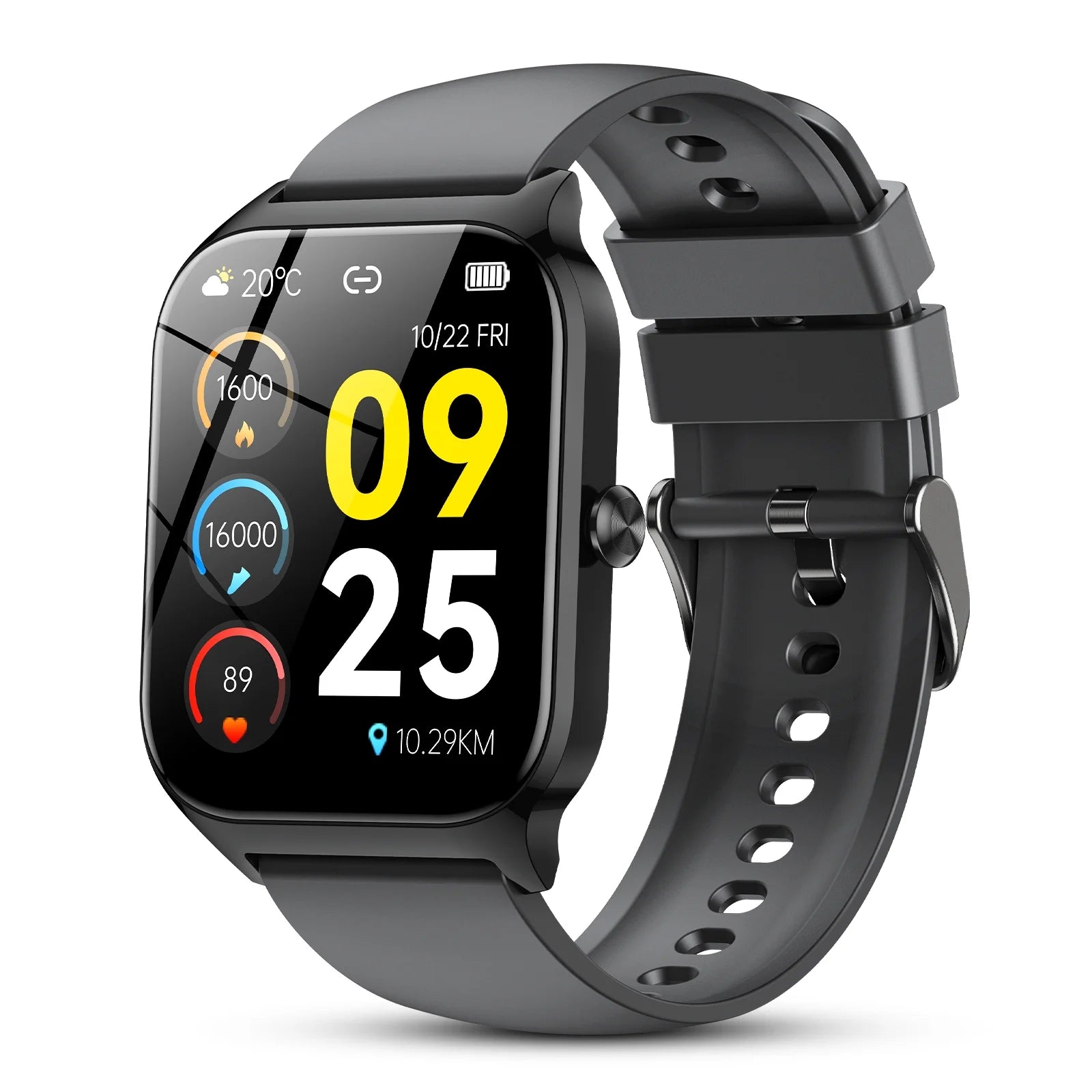 New Smart Watch Fits for Android and Iphone, 1.85 Inch Fitness Tracker, Men Women'S Smartwatch with Answer/Make Calls/Message Reminder/112+ Sports Modes, IP68 Waterproof, for Gift Black