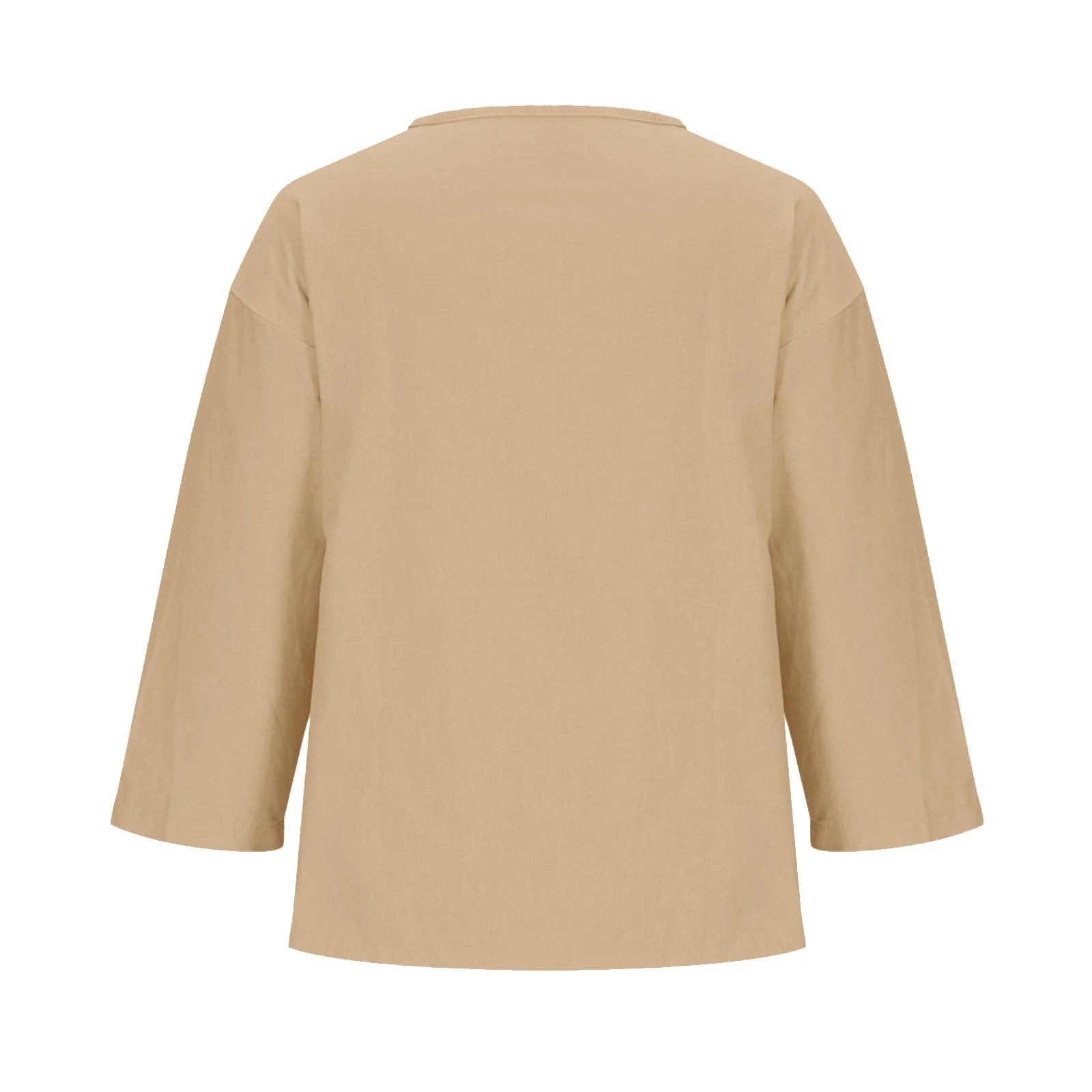 3/4 Length Sleeve Womens Tops, Dressy Casual Blouses for Women, Women'S Fashion Summer V Neck Leisure Three-Quarter Sleeve Solid S