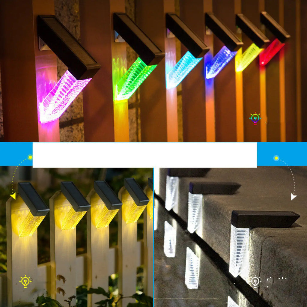 Solar Path Lights with LED & Waterproof for Stairs, Deck, Fence & Garden