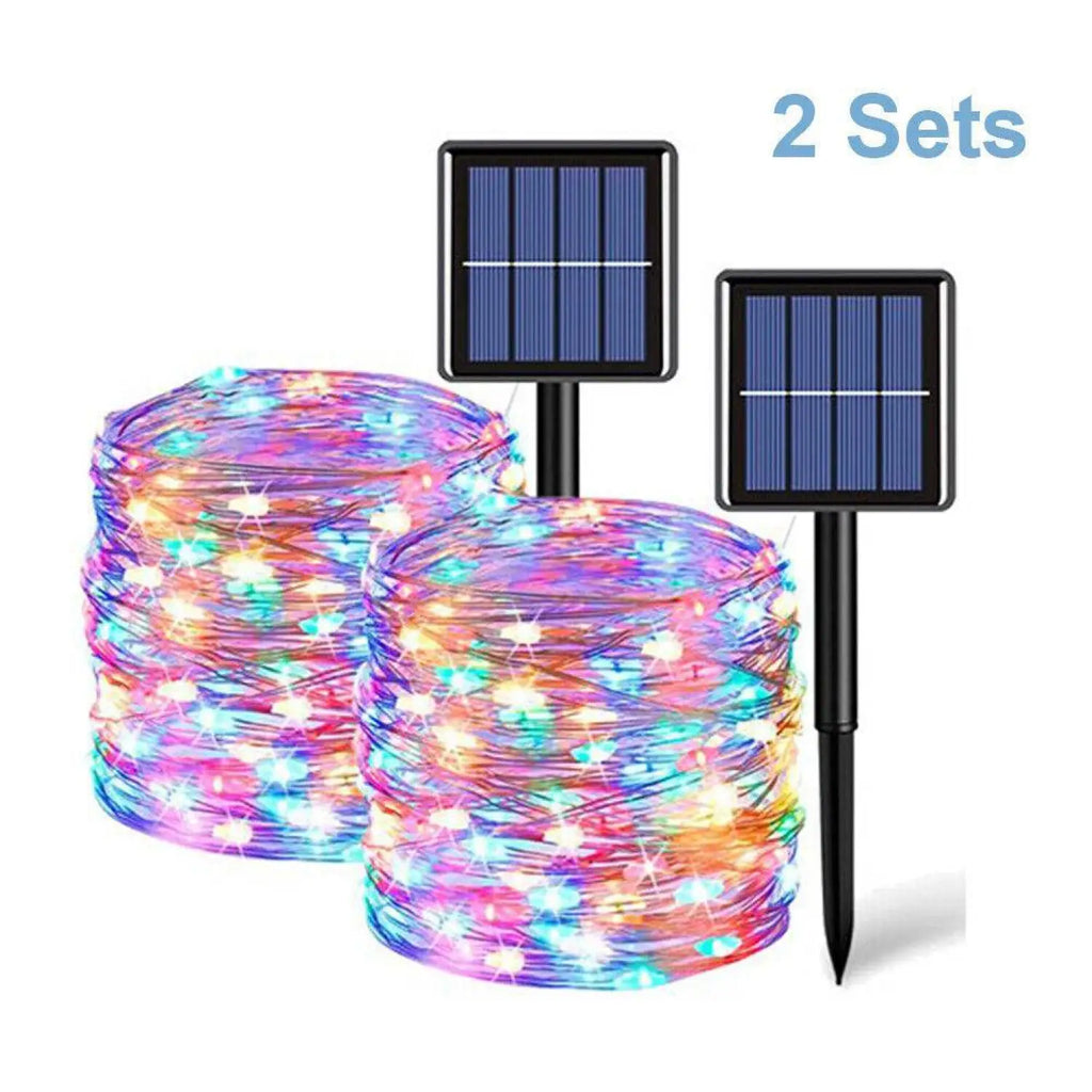 String Lights Solar Fairy 200 LED 66ft Waterproof Copper Wire